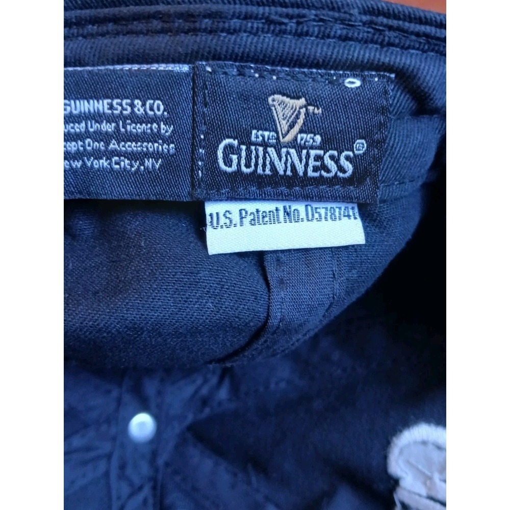 Guinness Extra Stout Dublin Black Baseball Cap Hat with Built-in Bottle Opener - Picture 7 of 9